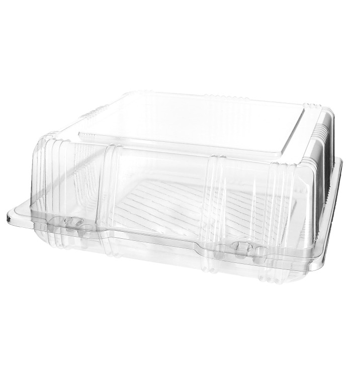 Boîte à charnière Pour Pâtisserie PET 20x20x8cm (20 Utés) Boîte à charnière Pour Pâtisserie PET 20x20x8cm (20 Utés)
