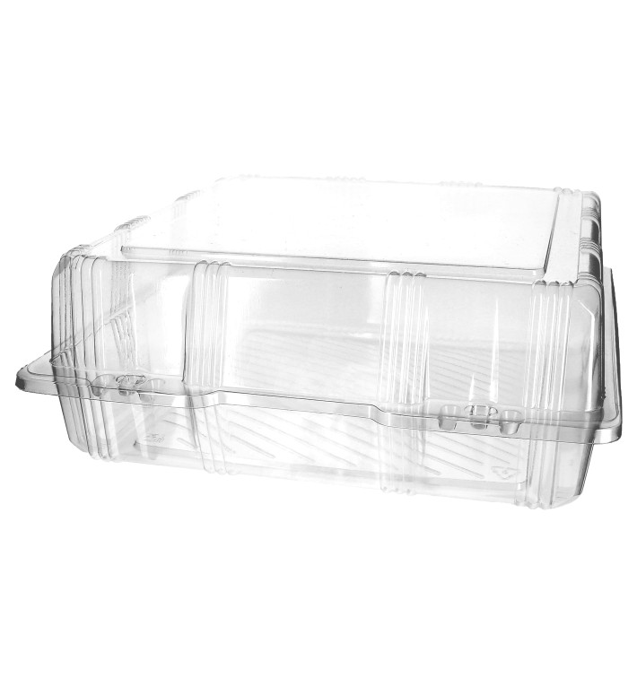 Boîte à charnière Pour Pâtisserie PET 25x25x10cm (20 Utés) Boîte à charnière Pour Pâtisserie PET 25x25x10cm (20 Utés)