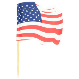 Pique en Bois Drapeau "USA" 65mm (14.400 Unités)