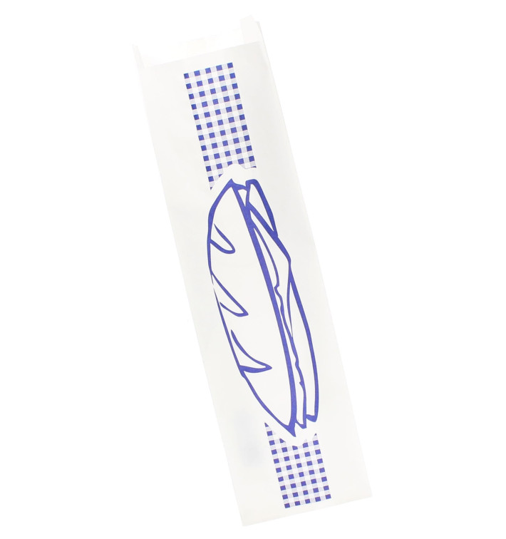 Sac Papier Sandwich Bleu 9+5x32cm (250 Unités) Sac Papier Sandwich Bleu 9+5x32cm (250 Unités)
