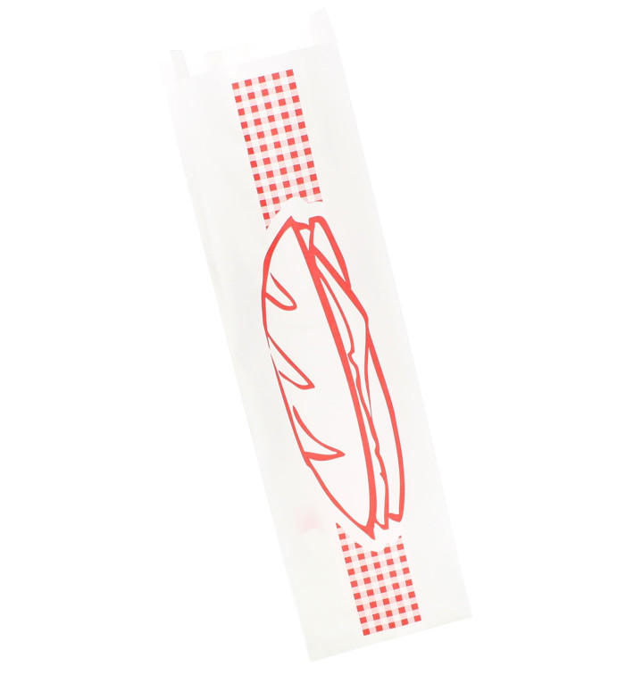 Sac Papier Sandwich Rouge 9+5x32cm (1000 Unités) Sac Papier Sandwich Rouge 9+5x32cm (1000 Unités)