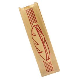 Sac Papier Kraft Sandwich Bordeaux 9+5x32cm (250 Utés)