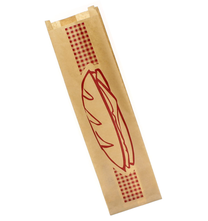 Sac Papier Kraft Sandwich Bordeaux 9+5x32cm (250 Utés)