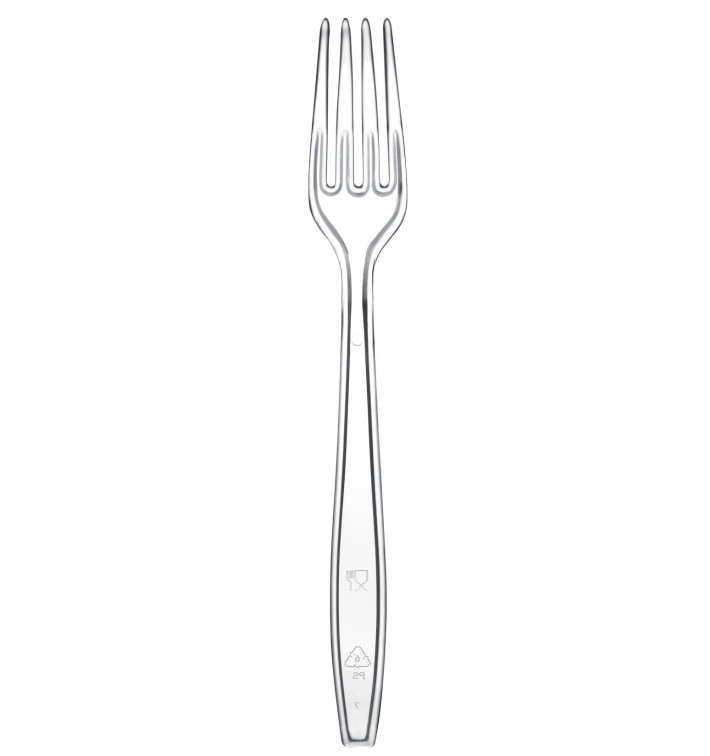 Fourchette Plastique Premium PS Transparent 190mm (50 Utés)