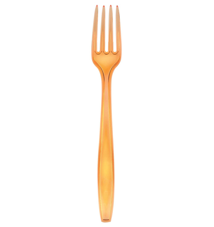 Fourchette Plastique PS Premium Orange 190mm (1000 Utés)