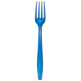 Fourchette Plastique PS Premium Bleu 190mm (50 Utés)