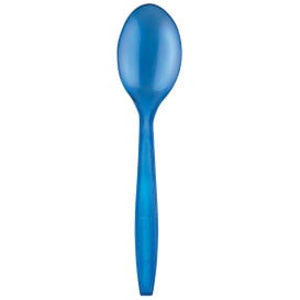 Cuillère Plastique PS Premium Bleu 190mm (50 Utés)