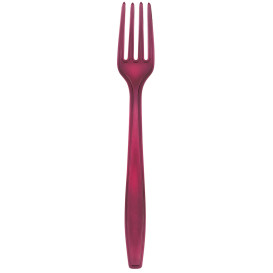 Fourchette Plastique PS Premium Bordeaux 190mm (50 Utés)