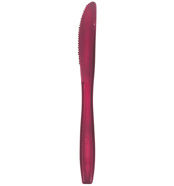 Couteau Plastique PS Premium Bordeaux 190mm (50 Utés) Couteau Plastique PS Premium Bordeaux 190mm (50 Utés)