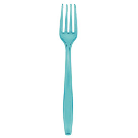 Fourchette Plastique PS Premium Turquoise 190mm (50 Utés)