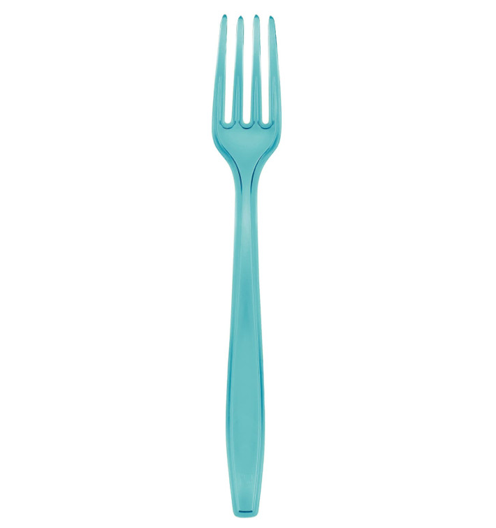 Fourchette Plastique PS Premium Turquoise 190mm (1000 Utés) Fourchette Plastique PS Premium Turquoise 190mm (1000 Utés)