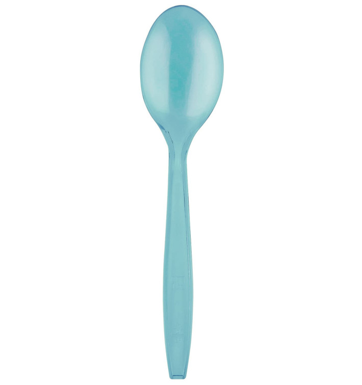 Cuillère Plastique PS Premium Turquoise 190mm (50 Utés)