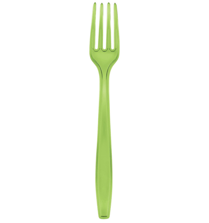 Fourchette Plastique PS Premium Vert Citron 190mm (1000 Utés)