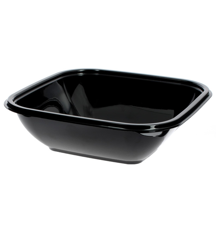 Bol en Plastique Noir PET 750ml 175x175x50mm (50 Utés) Bol en Plastique Noir PET 750ml 175x175x50mm (50 Utés)