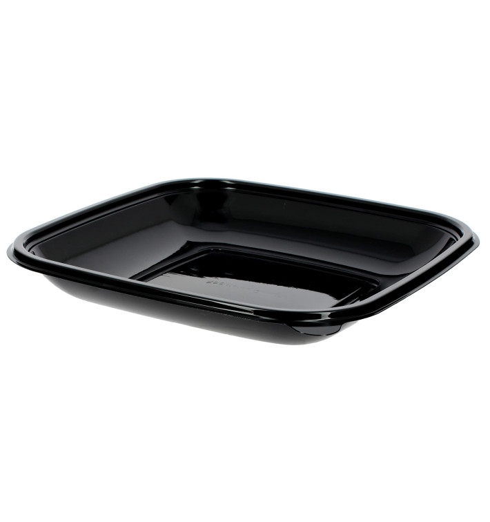 Bol en Plastique Noir PET 500ml 190x190x30mm (50 Utés) Bol en Plastique Noir PET 500ml 190x190x30mm (50 Utés)
