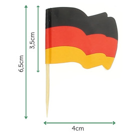 Pique en Bois Drapeau "Allemagne" 65mm (14.400 Unités)