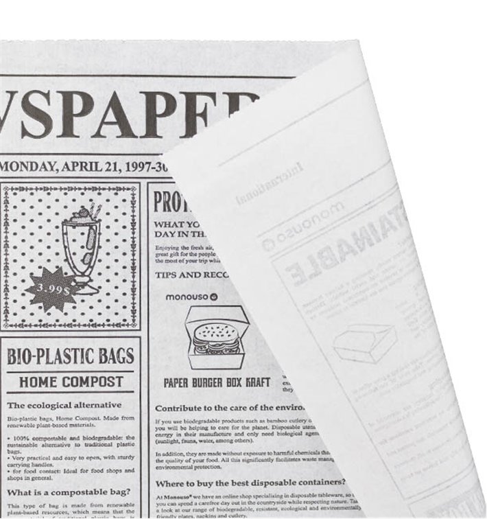 Papier Ingraissable "Periodico" 28x31cm (1000 Utés) Papier Ingraissable "Periodico" 28x31cm (1000 Utés)