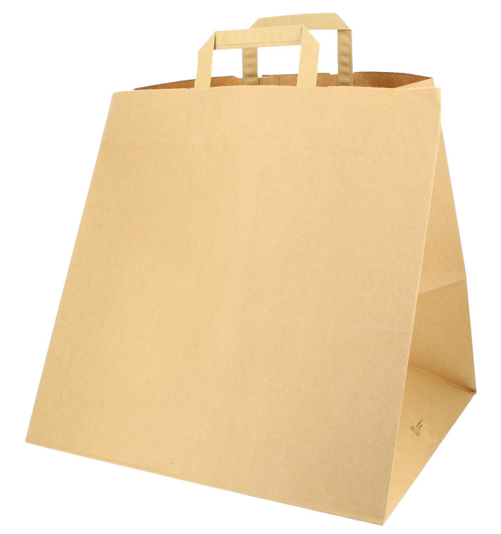 Sac en papier avec Anses Boîte Pizza 80g 37+33x32 cm (125 Unités) Sac en papier avec Anses Boîte Pizza 80g 37+33x32 cm (125 Unités)