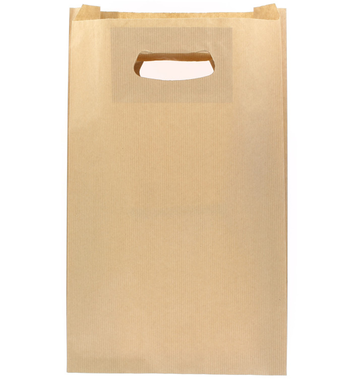 Sac en papier Kraft Anses Découpées 24+7x37cm (50 Utés)