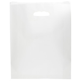 Sac en papier Blanc Anses Découpées 41+10x42cm (250 Utés)