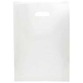 Sac en papier Blanc Anses Découpées 31+8x42cm (50 Utés)