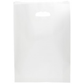 Sac en papier Blanc Anses Découpées 31+8x42cm (250 Utés)