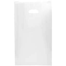 Sac en papier Blanc Anses Découpées 24+7x37cm (50 Utés)