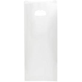 Sac en papier Blanc Anses Découpées 18+6x32cm (500 Utés)