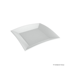 Assiette Carrée Canne à Sucre Blanc Nice 230x230mm (50 Utés)