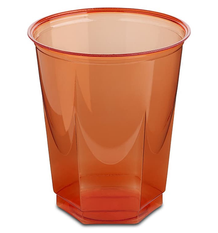 Gobelet Plastique Hexagonal Rouge PS Cristal 250ml(250 Utés) Gobelet Plastique Hexagonal Rouge PS Cristal 250ml(250 Utés)