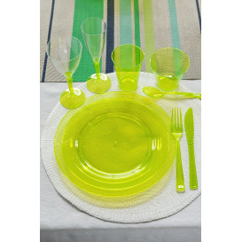 Assiette Plastique Extra Dur Verte 26cm (90 Unités)