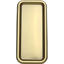 Plateau Plastique Rectangulaire Doré 35x16 cm (50 Utés)