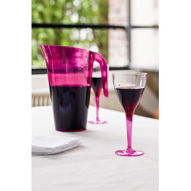 Verre à Vin Plastique Framboise 130ml (60 Utés)