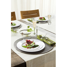 Assiette en Plastique Dur avec Liseré Argent 15cm (200 Utés)