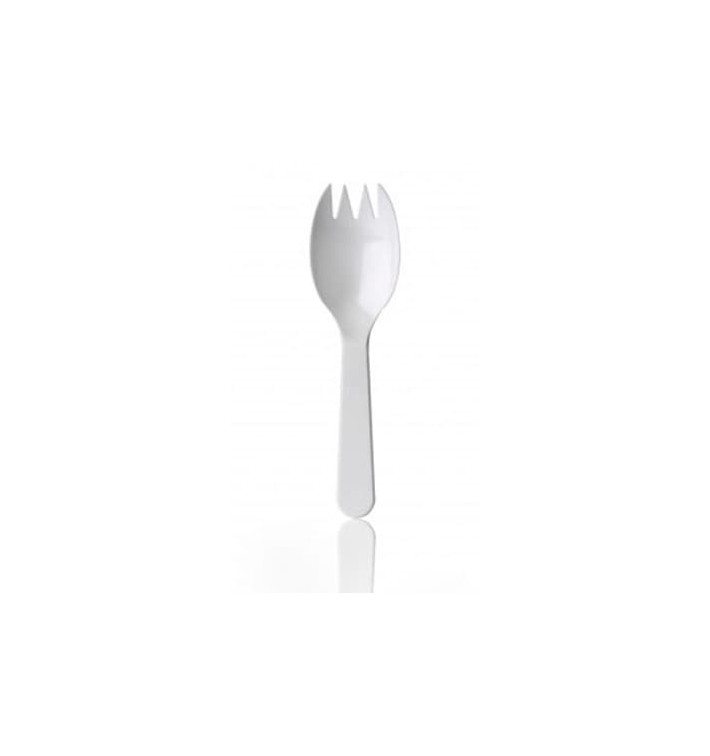 Fourchette Plastique Spork blanche 98mm (100 Unités) Fourchette Plastique Spork blanche 98mm (100 Unités)