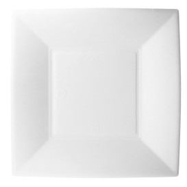 Assiette Carrée Canne à Sucre Blanc Nice 180x180mm(500 Utés)