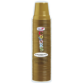 Gobelet Plastique PS Or 80ml Ø5,7cm (50 Utés)
