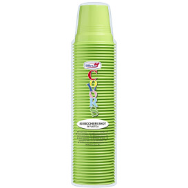 Gobelet Plastique PS Vert Citron 80ml Ø5,7cm (50 Utés)