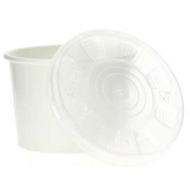 Pot en Carton Blanc avec Couvercle PP 250ml (50 Unités)