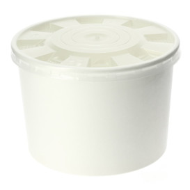 Pot en Carton Blanc avec Couvercle PP 250ml (50 Unités)