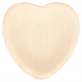 Assiette Coeur Feuilles de Palmier 10x10x1,5cm (25 Unités)