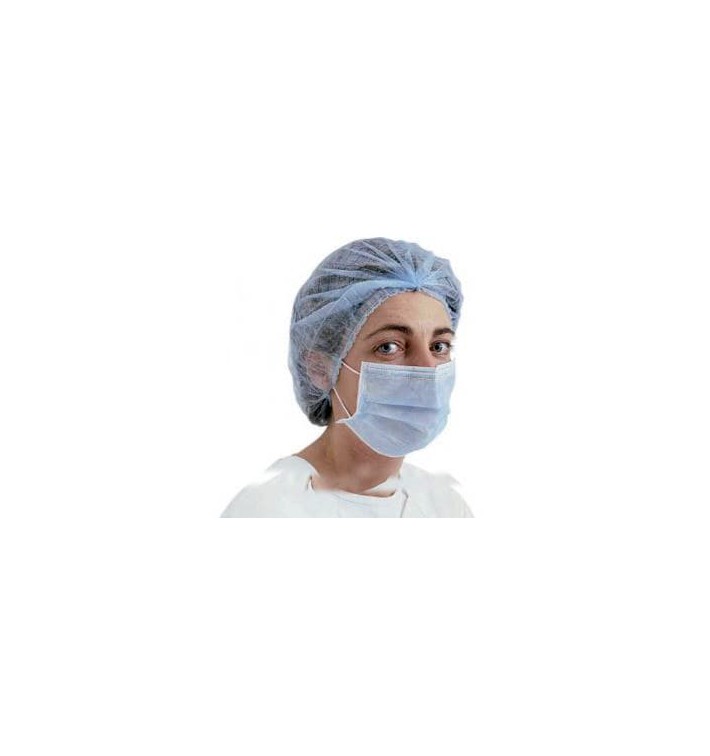 Masque Chirurgical Bleu 2 plis avec élastiques (1.000 Utés)