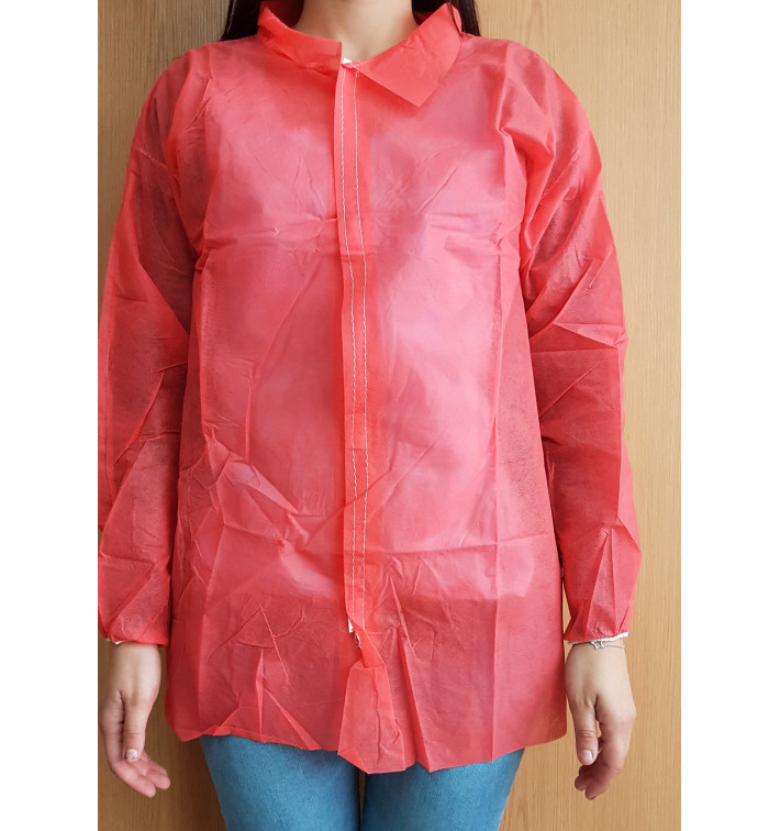Blouse Cadet PP 35gr.Velcro et Sans Poches Rouge (100 Utés) Blouse Cadet PP 35gr.Velcro et Sans Poches Rouge (100 Utés)