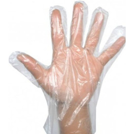 Huafei Gants jetables 100 pcs, plastique sans latex sans poudre transparent  préparer des aliments nettoyage sans danger Gant jetable, grand  polyéthylène pe glo