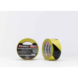 Rouleau Adhésif Signalisation 5cmx33m Jaune/Noir (12 Utés)