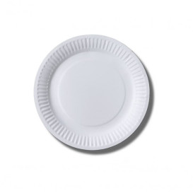 Assiette en Papier Biocoated Blanc Ø18cm (20 Unités)