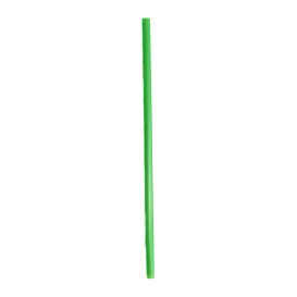 Paille Droite Emballée PLA Verte Ø6mm 20cm (250 Utés)