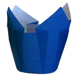 Caissette Muffin Tulipe Ø50x50/80 mm Bleu (125 Utés)