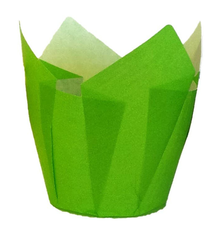 Caissette Muffin Tulipe Ø50x50/80 mm Verte (2000 Utés)