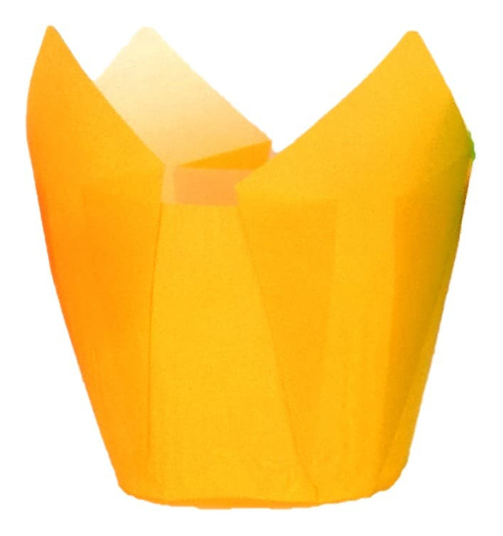 Caissette Muffin Tulipe Ø50x50/80 mm Jaune (2000 Utés) Caissette Muffin Tulipe Ø50x50/80 mm Jaune (2000 Utés)